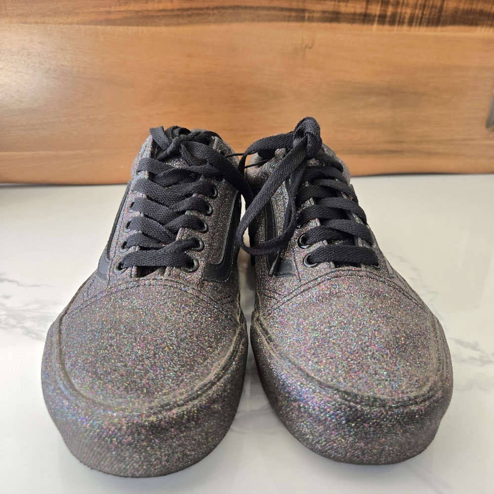 Womens Black Sparkle Vans Tennis Shoes - Size 9 Womens - Picture 3 of 6